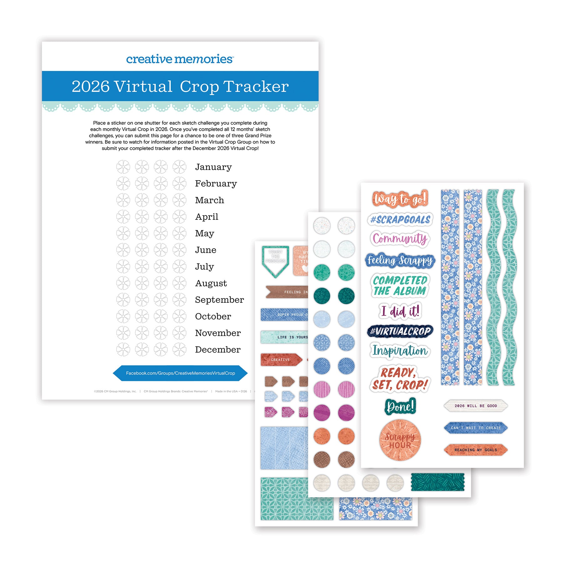 2026 Virtual Crop Tracker Stickers - Creative Memories