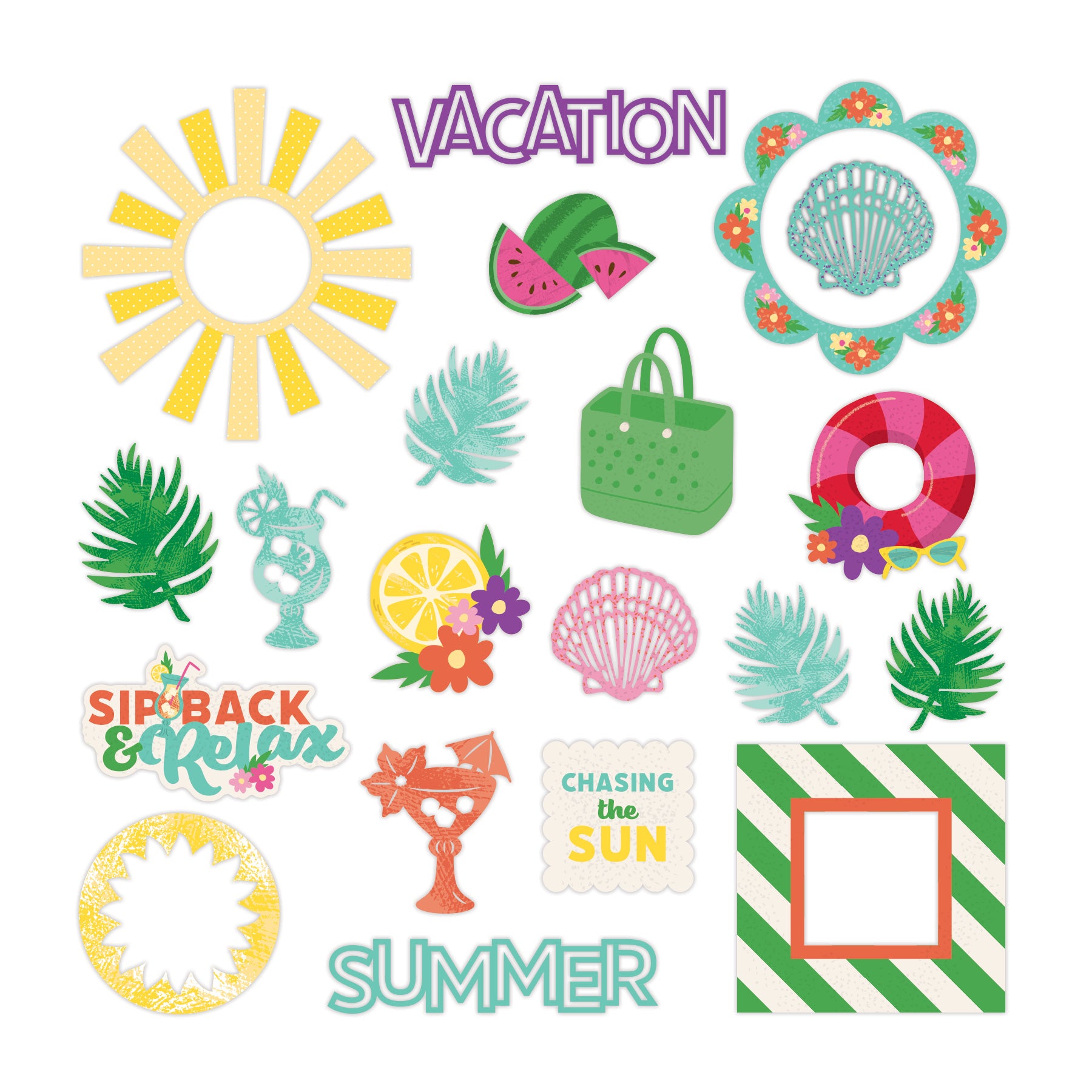 Chasing the Sun Embellishments - Mixed Laser & Die Cuts (20/pk
