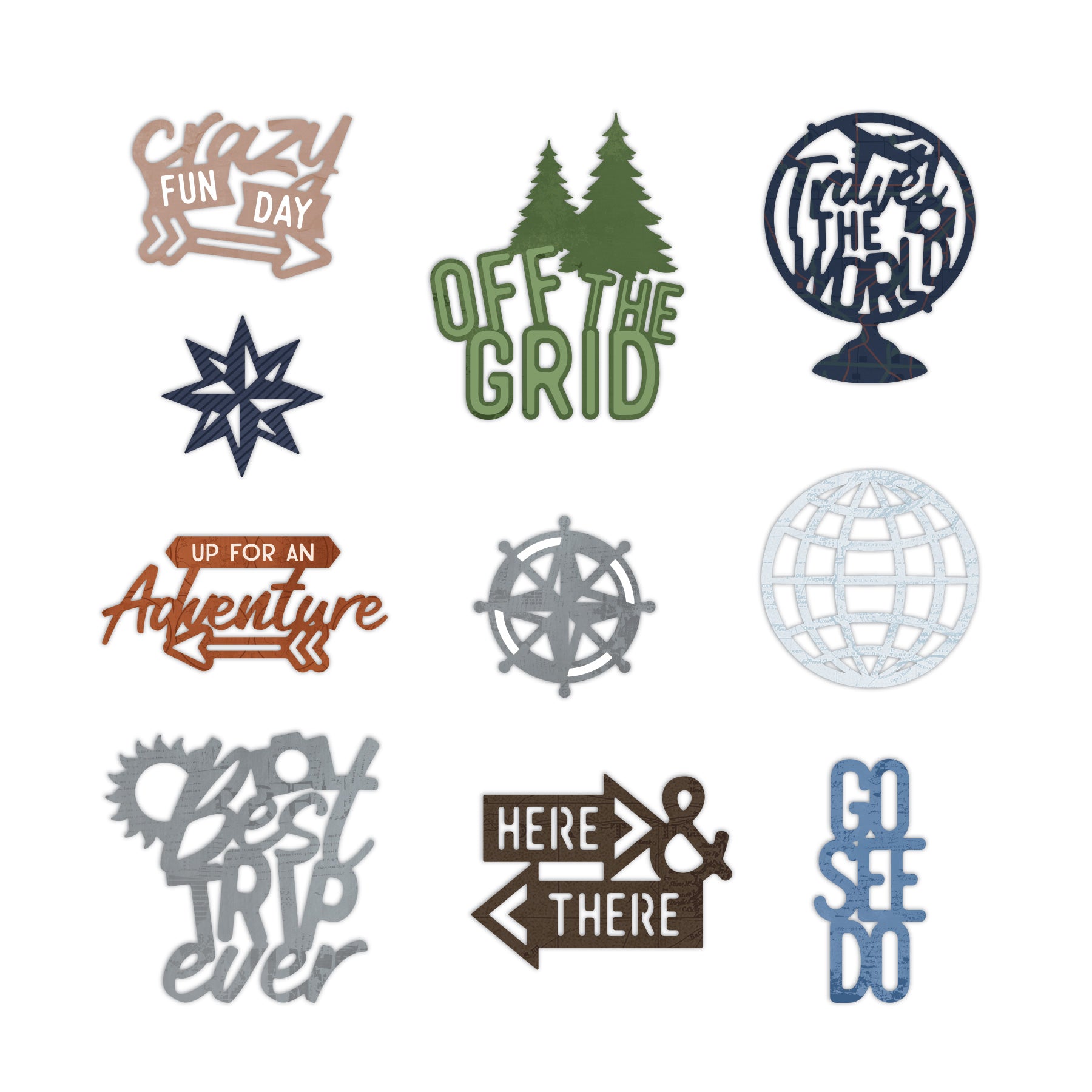 Global Getaway Embellishments - Laser Cut (10/pk) - Creative Memories