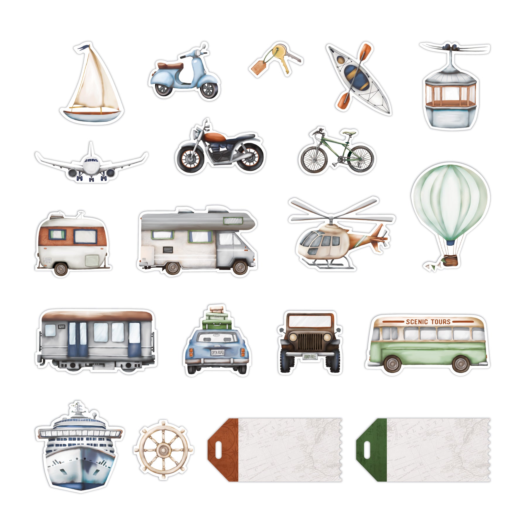 Global Getaway Embellishments - Transportation (20/pk) - Creative