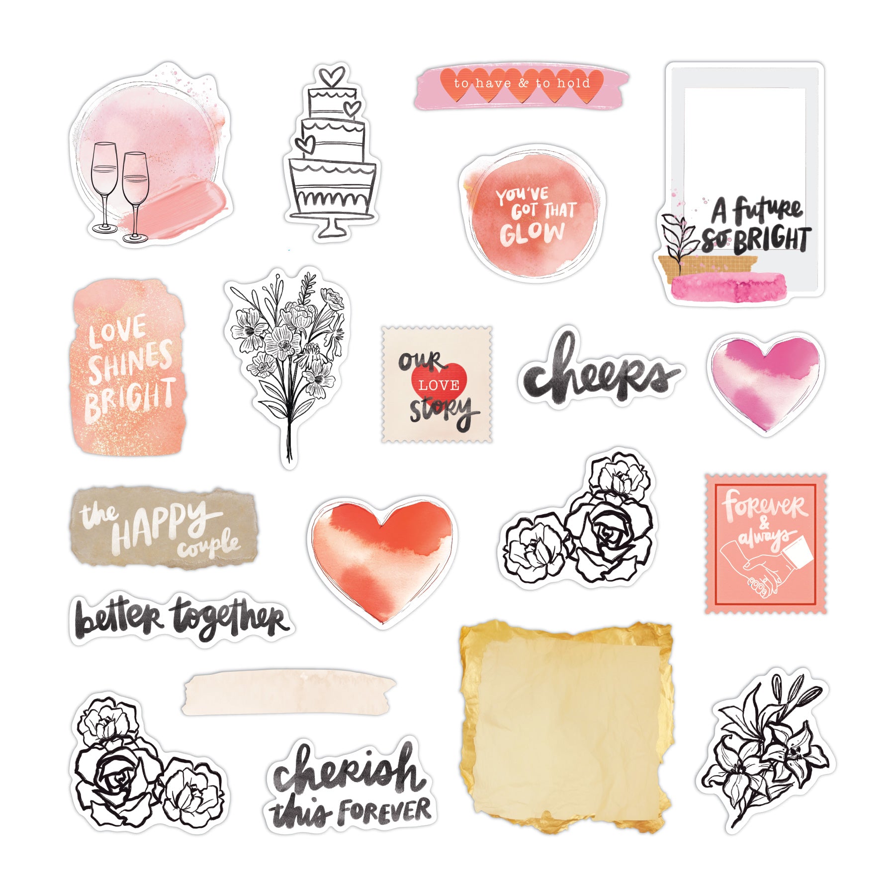 On the Bright Side Embellishments - Wedding (20/pk) - Creative