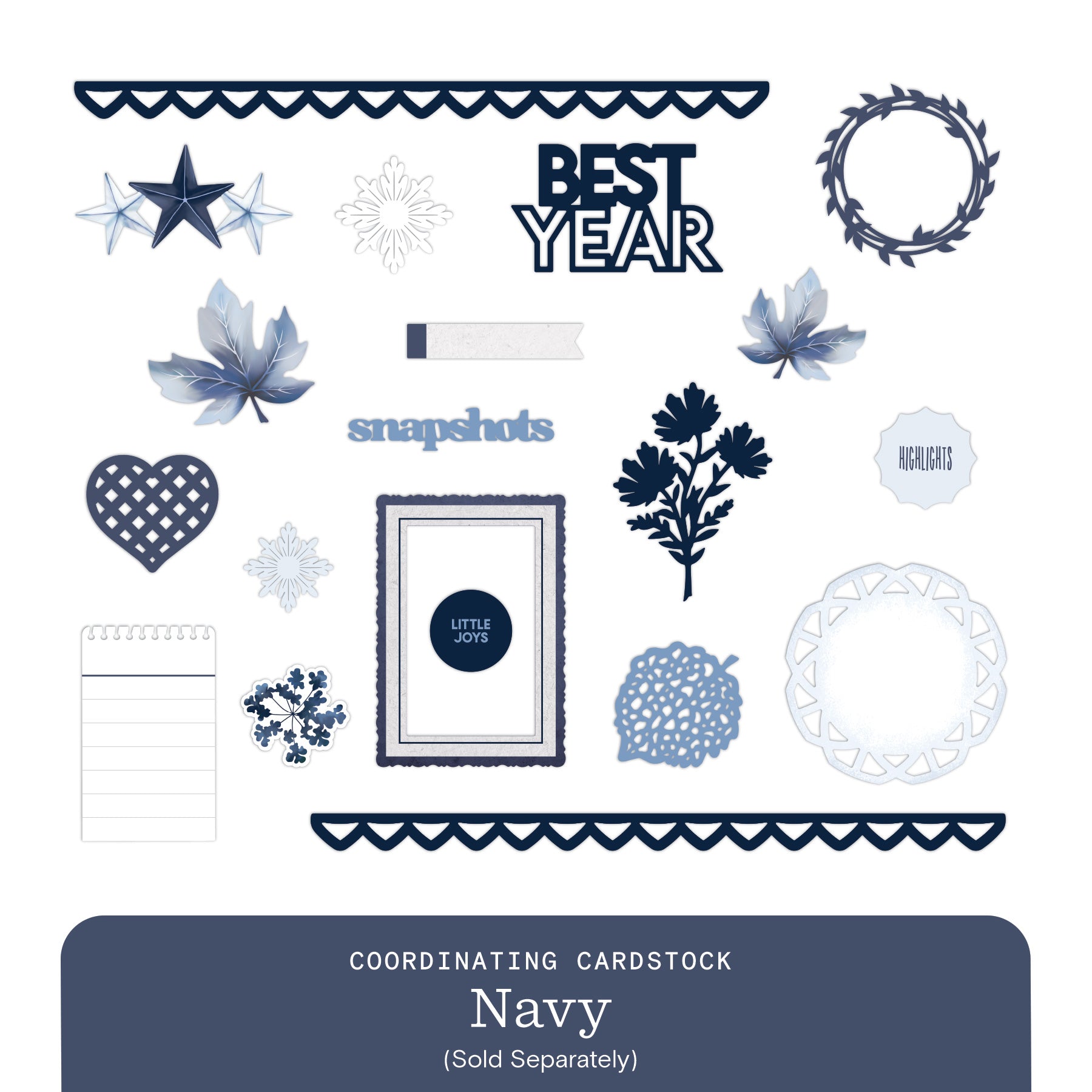 Vivid Melodies 2 Embellishments (20/pk) - Navy - Creative Memories
