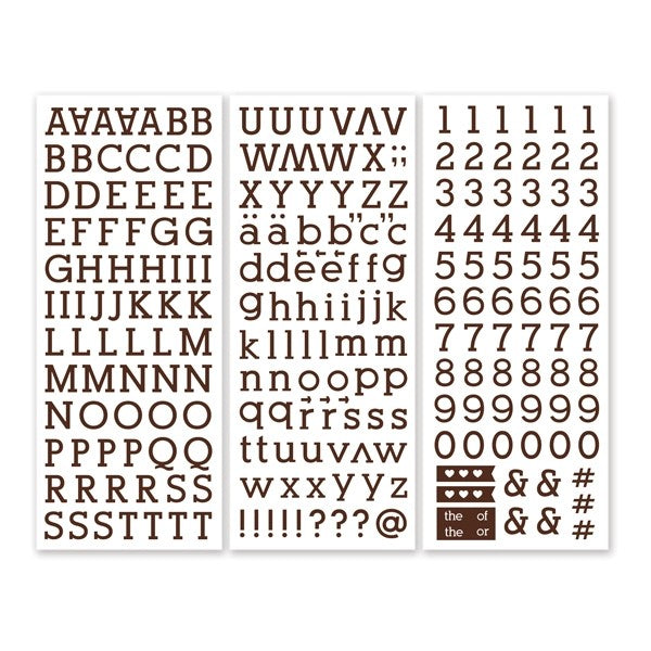 クリエイティブメモリーズ　アルバム　台紙2 ABCシール ペンセット Brown Serif ABC/123 Letter Stickers (3/pk) - Creative Memories