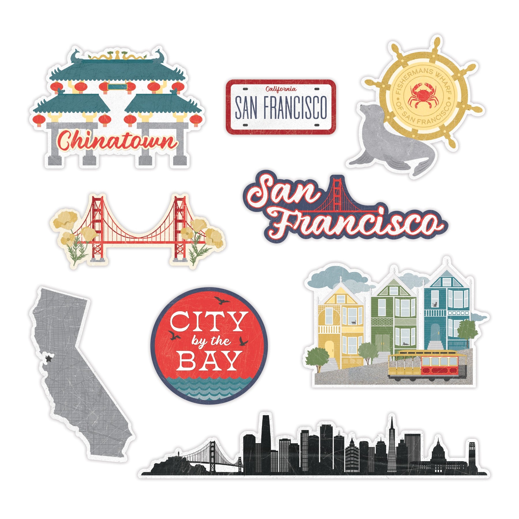 San Francisco Scenes Embellishments - Travel Scrapbooking