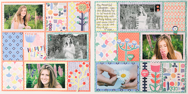 Sorbet Scrapbook Sketch and Spread