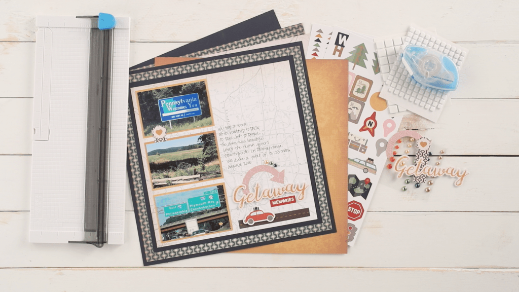 Getaway Memories Scrapbooking Layout