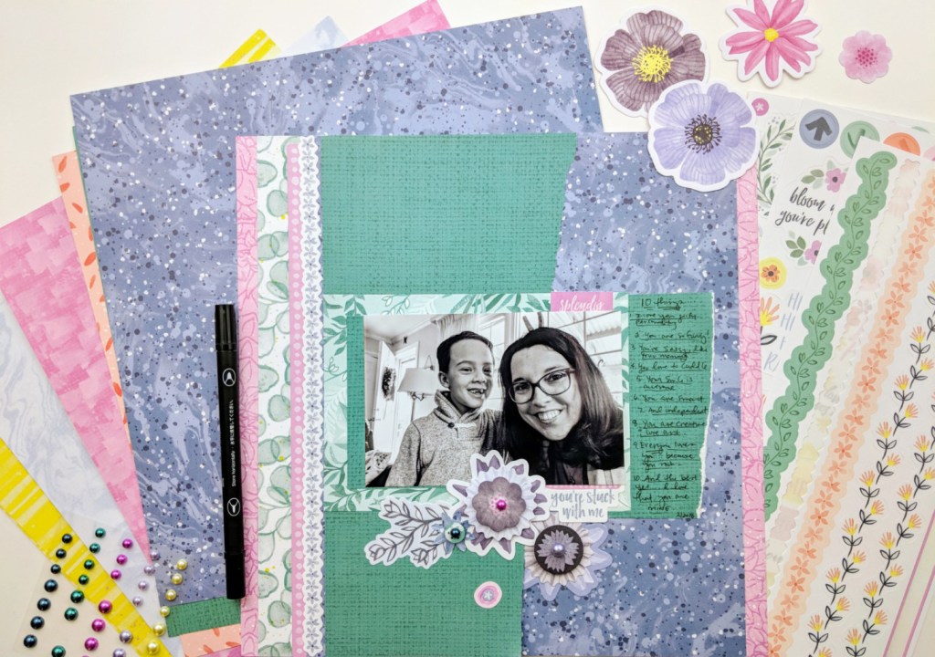 Scrapbooking “10 Things” Using the Full Bloom Collection