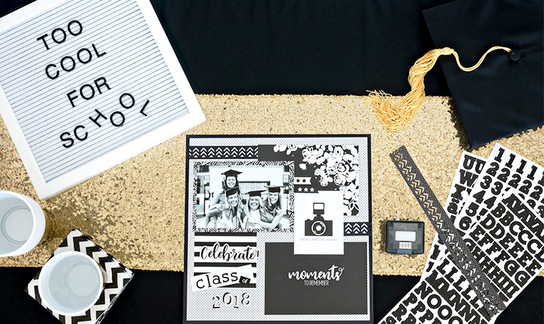Use the Black & White Mat Pack to Create a Stunning Scrapbook Layout
