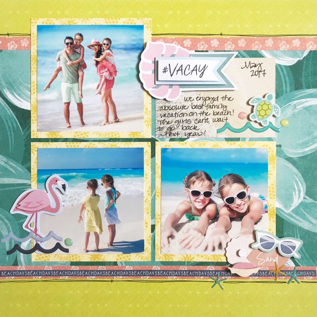 Escape to Paradise with the Sun-Kissed Tropical Travel Scrapbook Layout