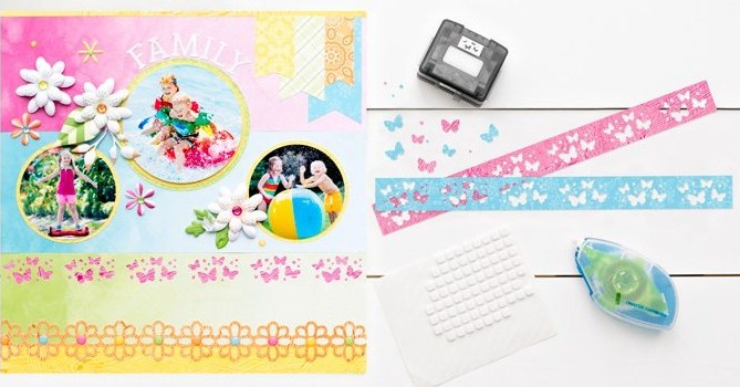 Mix-Match-Two-Page-Scrapbook-Layout-Butterflies-Creative-Memories
