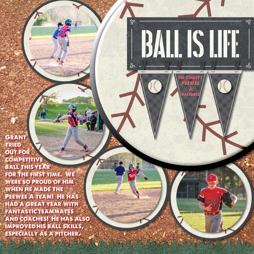 Celebrate Your Baseball Fanatic with this Digital Sports Scrapbook Layout