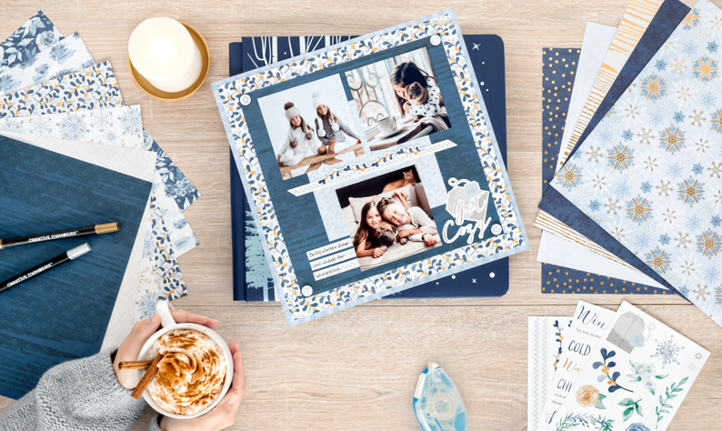 Keep Your Photos Looking Cool with this Winter Scrapbook Layout