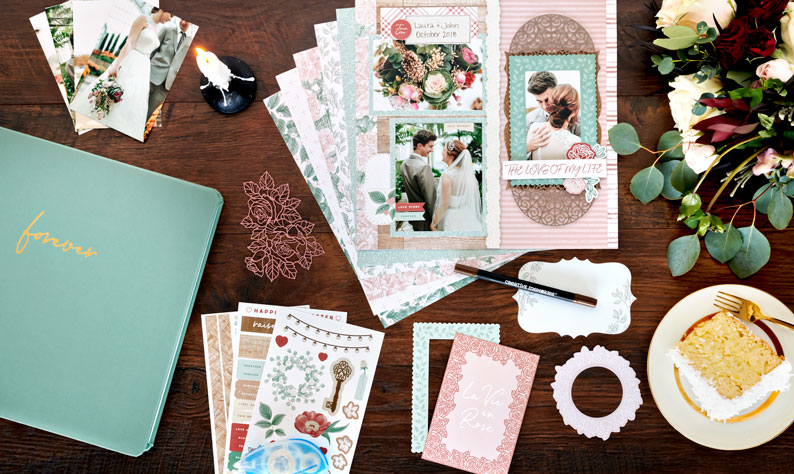 Celebrate Your Happily Ever After with this Wedding Scrapbook Layout