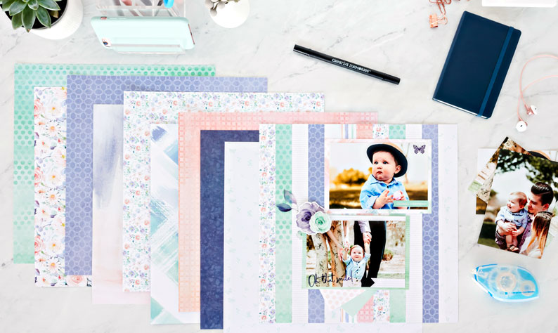 Keep Your Photos Looking Fresh with this Floral Scrapbook Layout