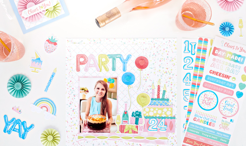 Eat Cake & Create Festive Birthday Scrapbook Layouts