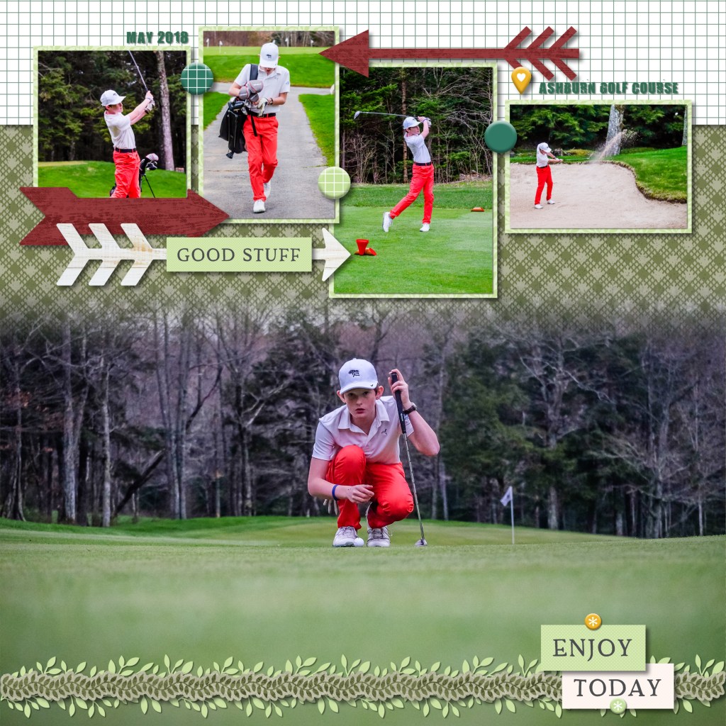 Combine Digital Collections to Make an Awesome Golf Digital Scrapbook Layout