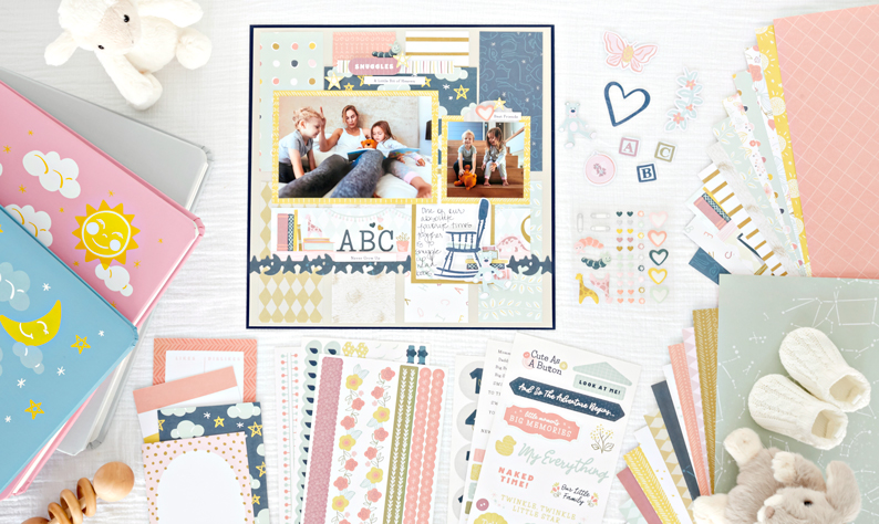 Showcase All the Snuggles with this Storytime Baby Scrapbook Layout