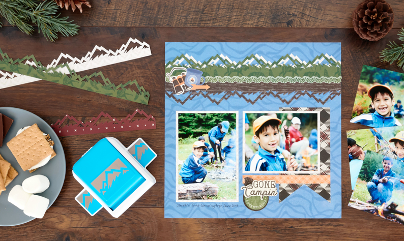 Make an Epic Outdoor Scrapbook Layout with the Majestic Mountains Border Punch