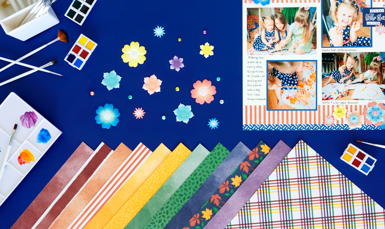 Make Your Photos Bloom Boldly with this Rainbow Scrapbook Layout