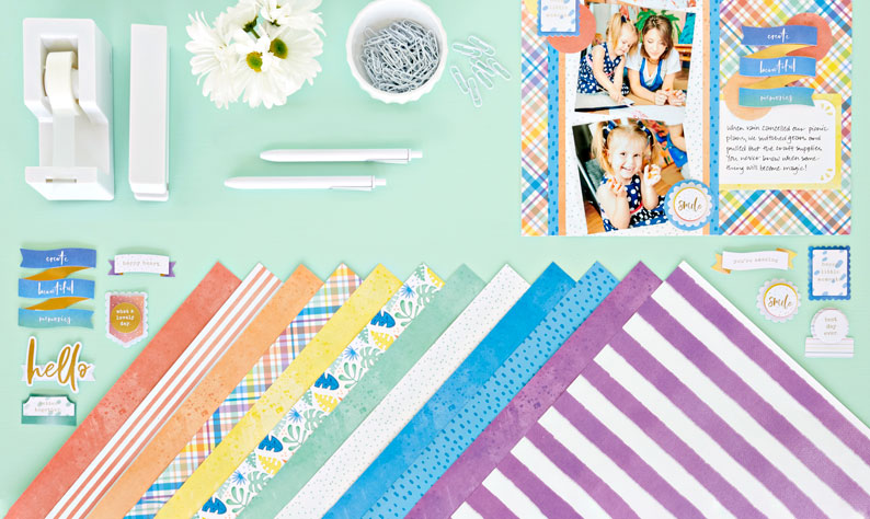 Shine Bright with this Playful Plaid Scrapbook Layout