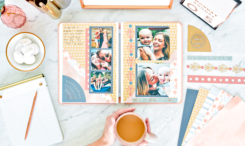 Create HAPPY layouts with Scrapbook Page Kits!