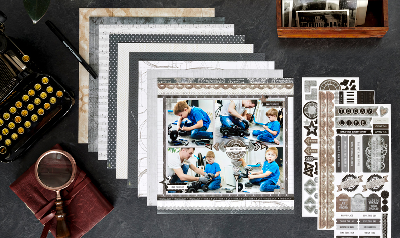 Find Your Happy Place with this Vintage Scrapbook Layout