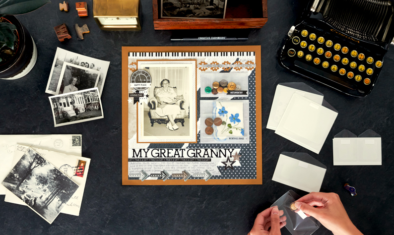 Store and Show Your Tiny Treasures with this Vintage Scrapbook Layout