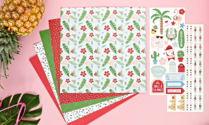 Deck the Palms with this Tropical Holiday Scrapbook Spread