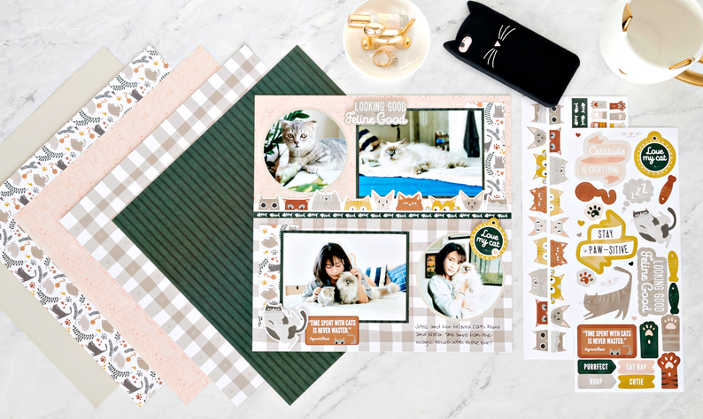 Make Purr-fect Cat Scrapbook Layouts with the Cattitude Theme Pack