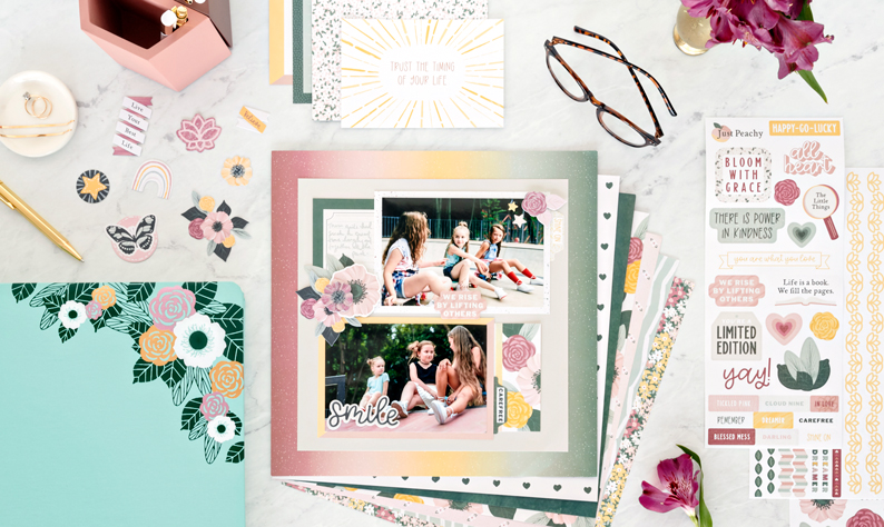 Celebrate Your Smile with this Floral Scrapbook Layout