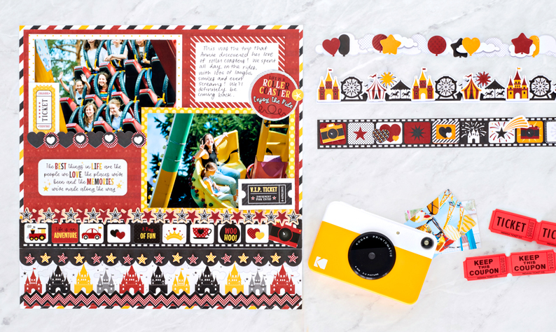 Enjoy the Ride with this Amusement Park Scrapbook Layout