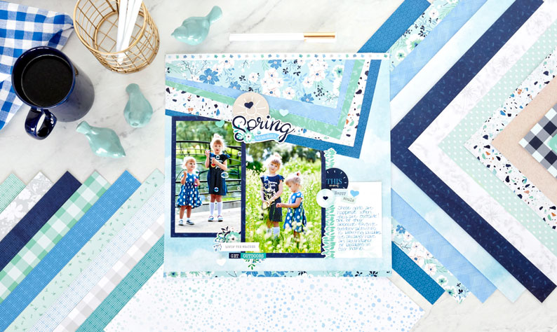 Give Your Albums a Fresh Start with this Spring Scrapbook Layout