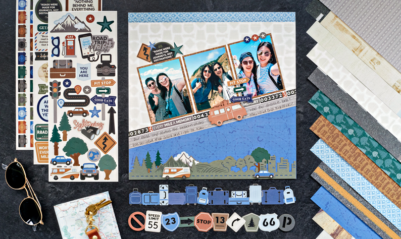 Head Out On Adventures with this Road Trip Scrapbook Layout