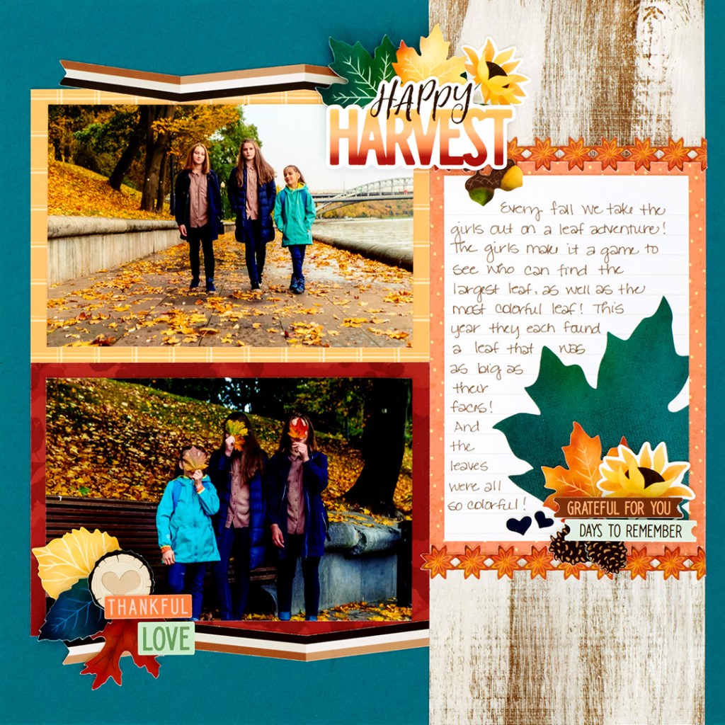 Fall-themed layout with two photos and journaling.