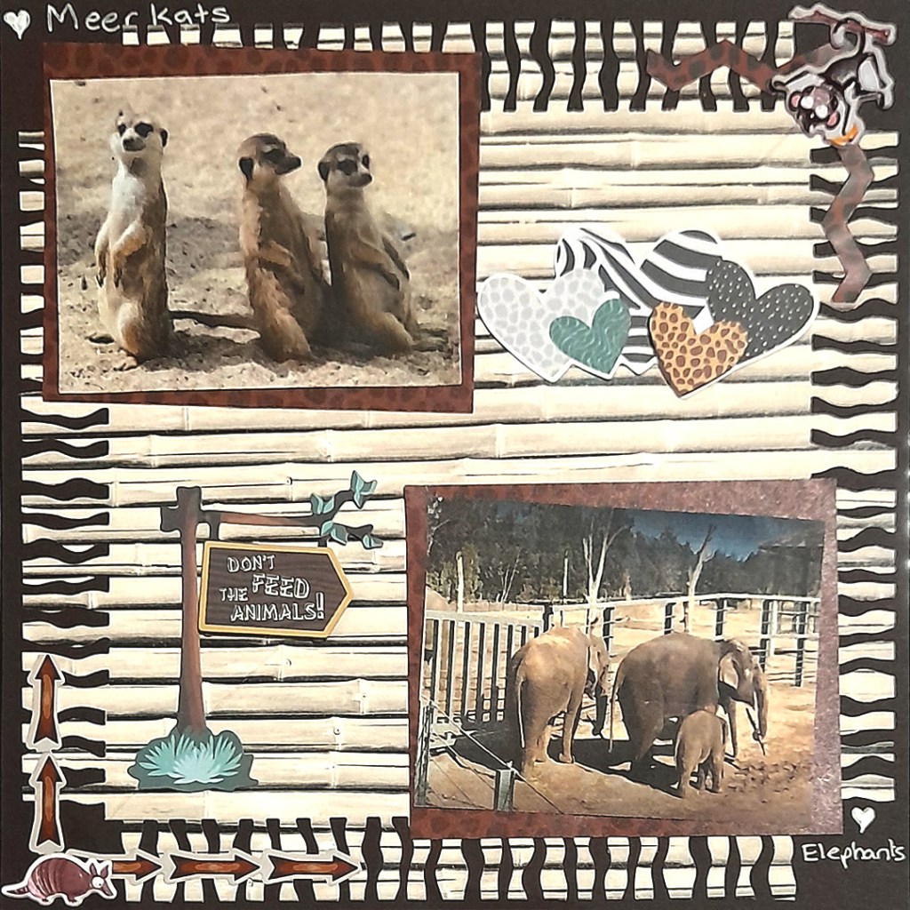 Zoo-themed example layout with two photos.
