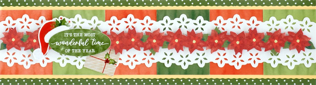 Green and red horizontal Christmas-themed scrapbook border.