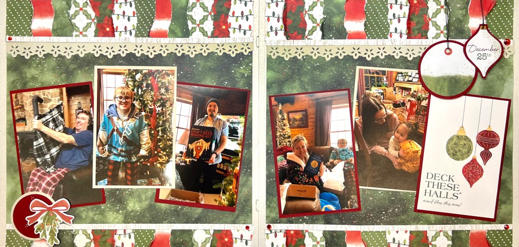 Seasonal Sightings collections two page layout with five photos, a title and embellishments