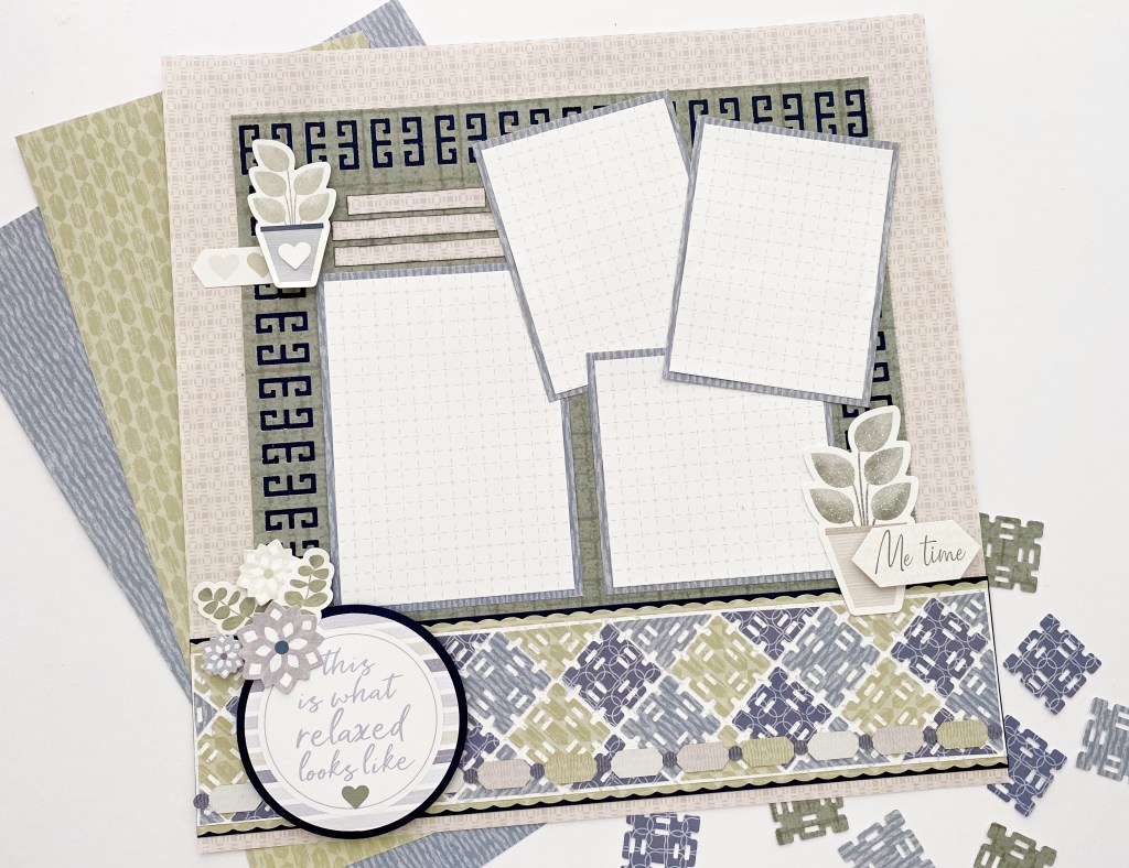 Tile Together Calm And Collected Thoughts: Tranquil Scrapbook Layout