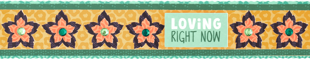 Tropic and floral-themed scrapbook border with a title sticker.