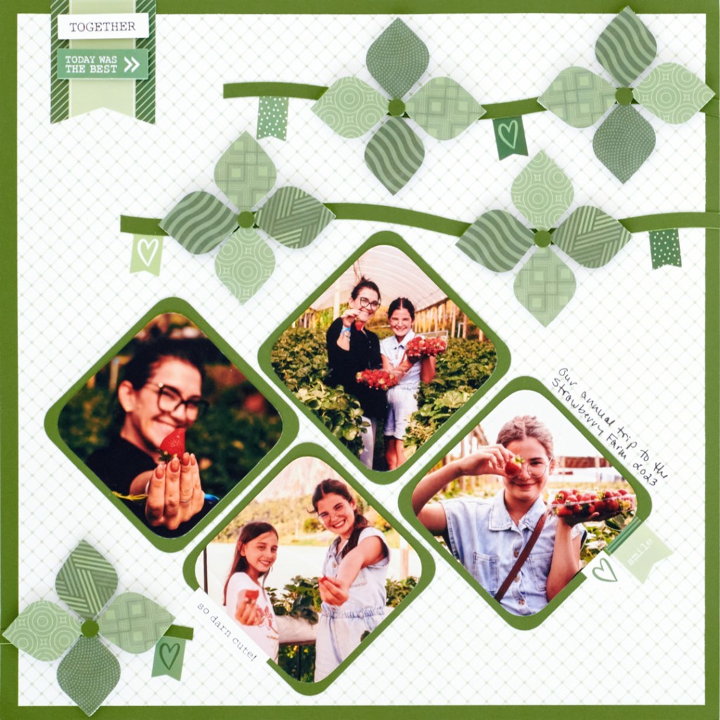 Green scrapbook layout.