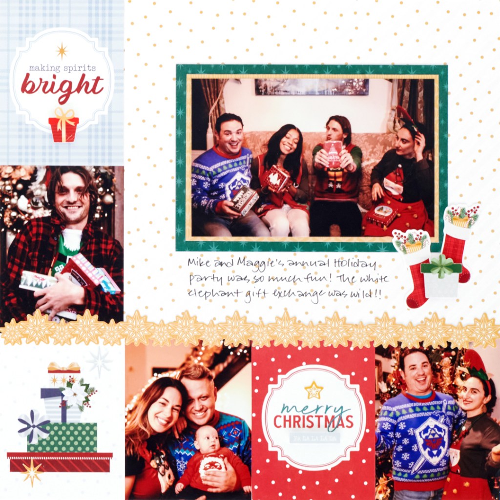 Christmas themed scrapbooking page.