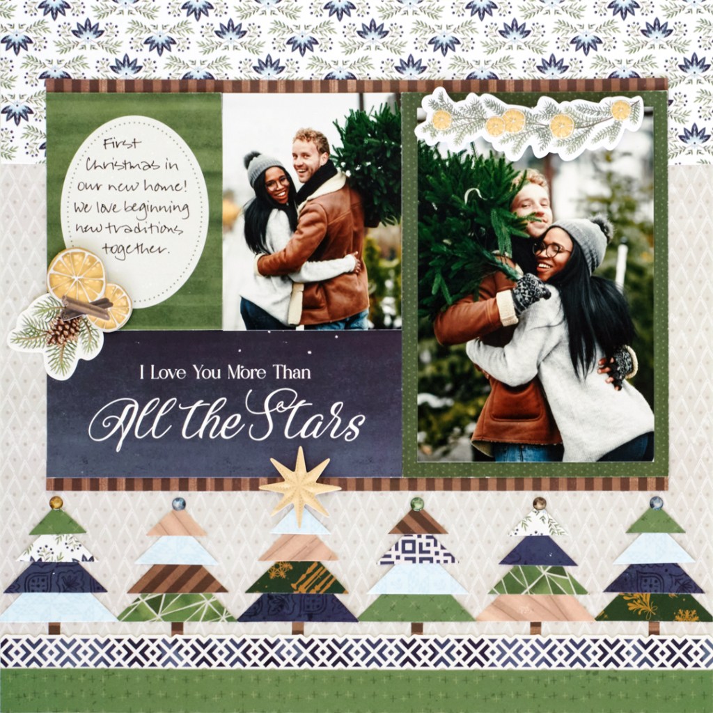 Winter themed scrapbooking layout.