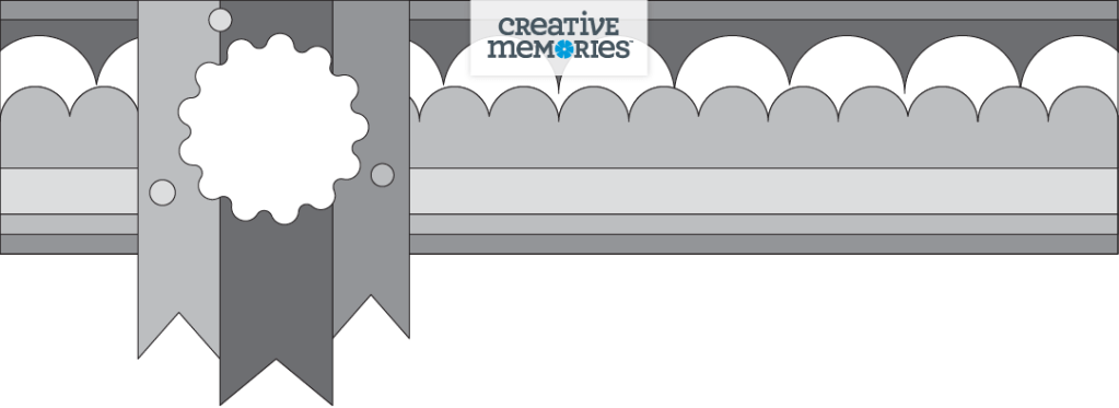 Gray tonal scrapbooking border sketch.