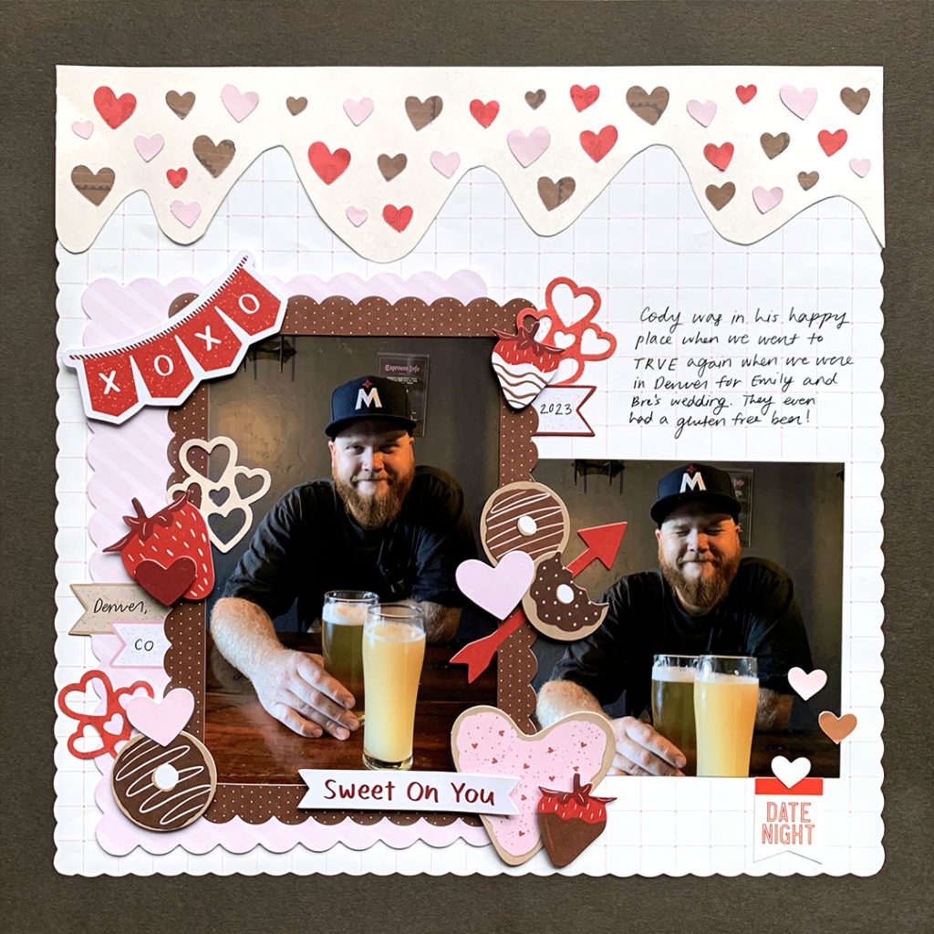 Love-themed scrapbook layout.