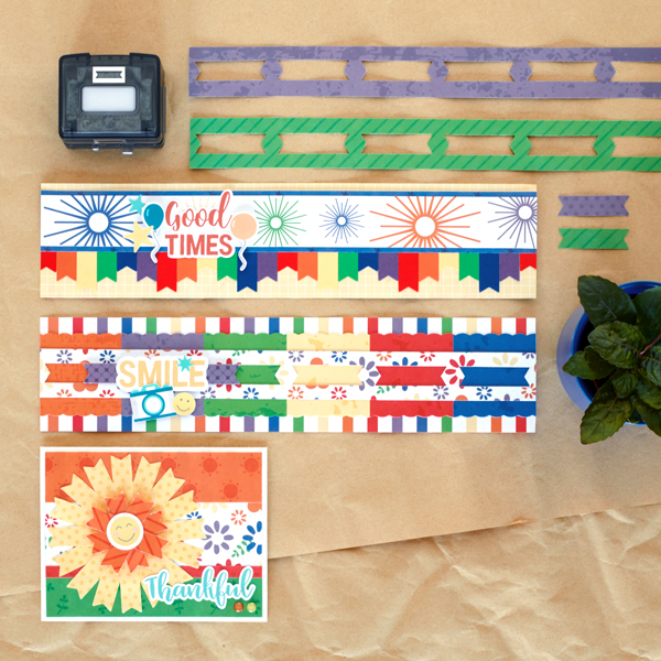 Paint the Town With These Rainbow Scrapbook Banner Borders and DIY Card
