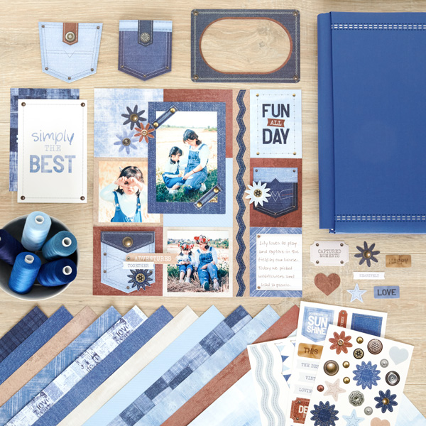 Celebrate Family Time With This Denim Scrapbook Layout