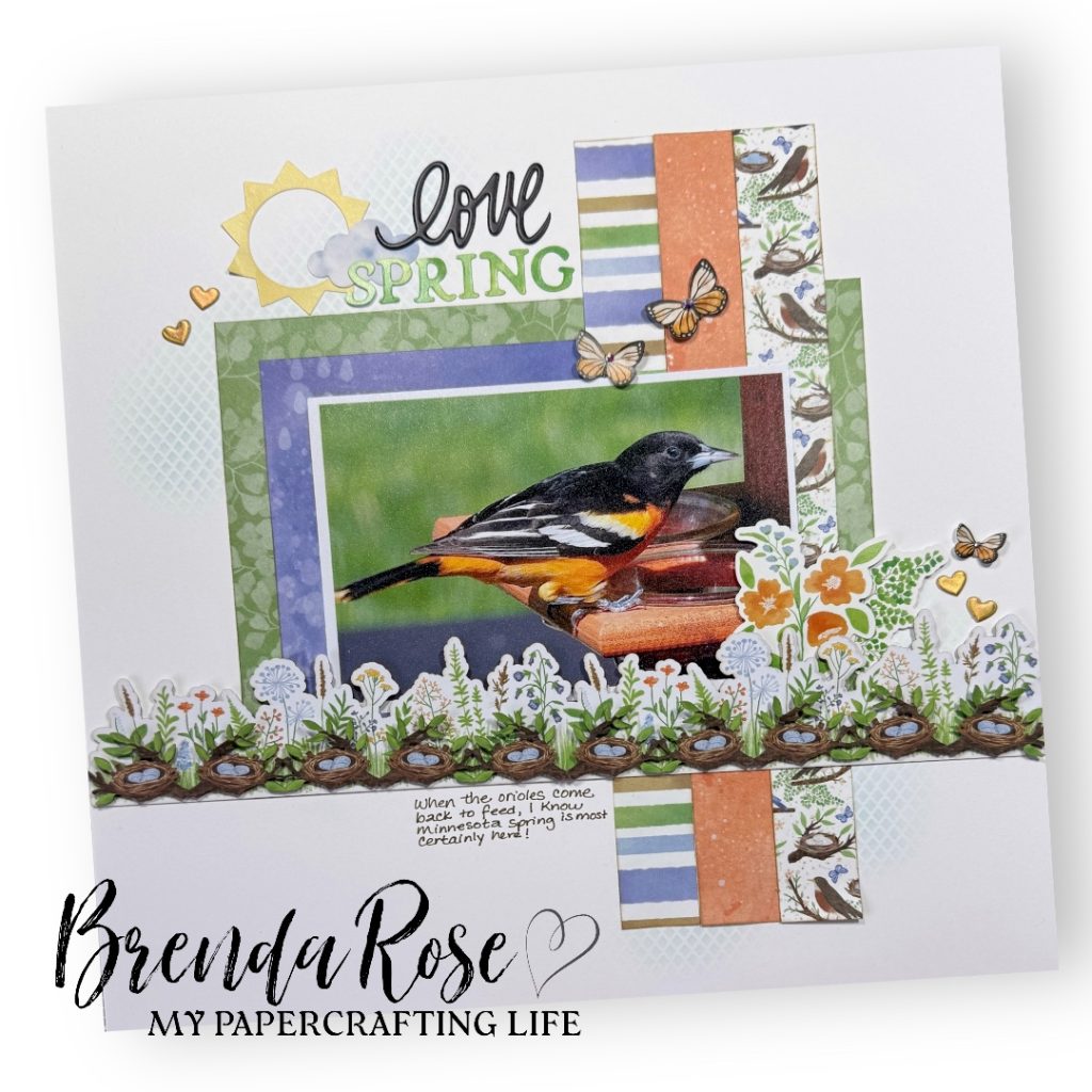 Spring scrapbook layout by Brenda Rose.