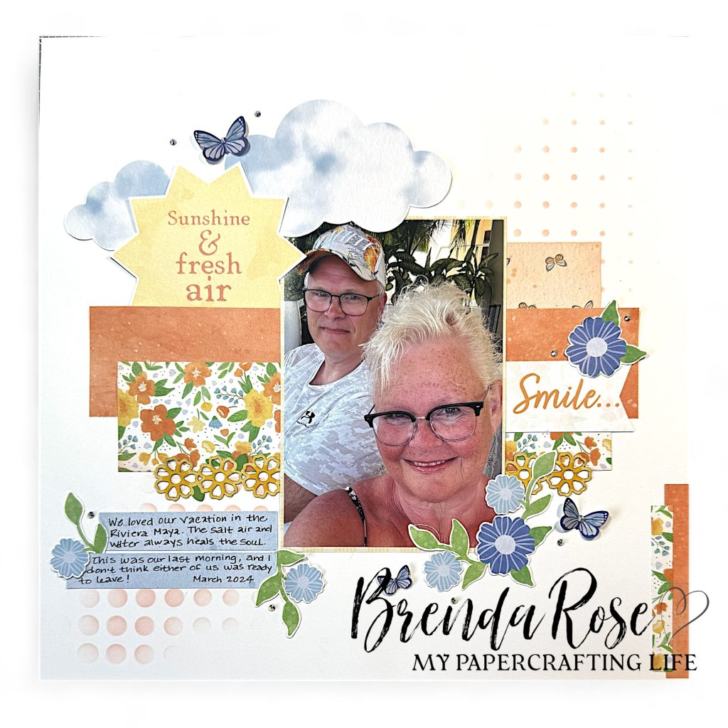 Spring scrapbook layout by Brenda Rose.