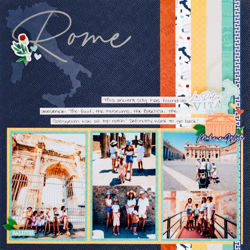 Rome scrapbook layout.