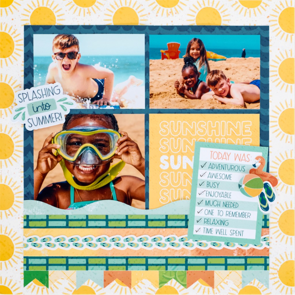 Summer scrapbook layout.